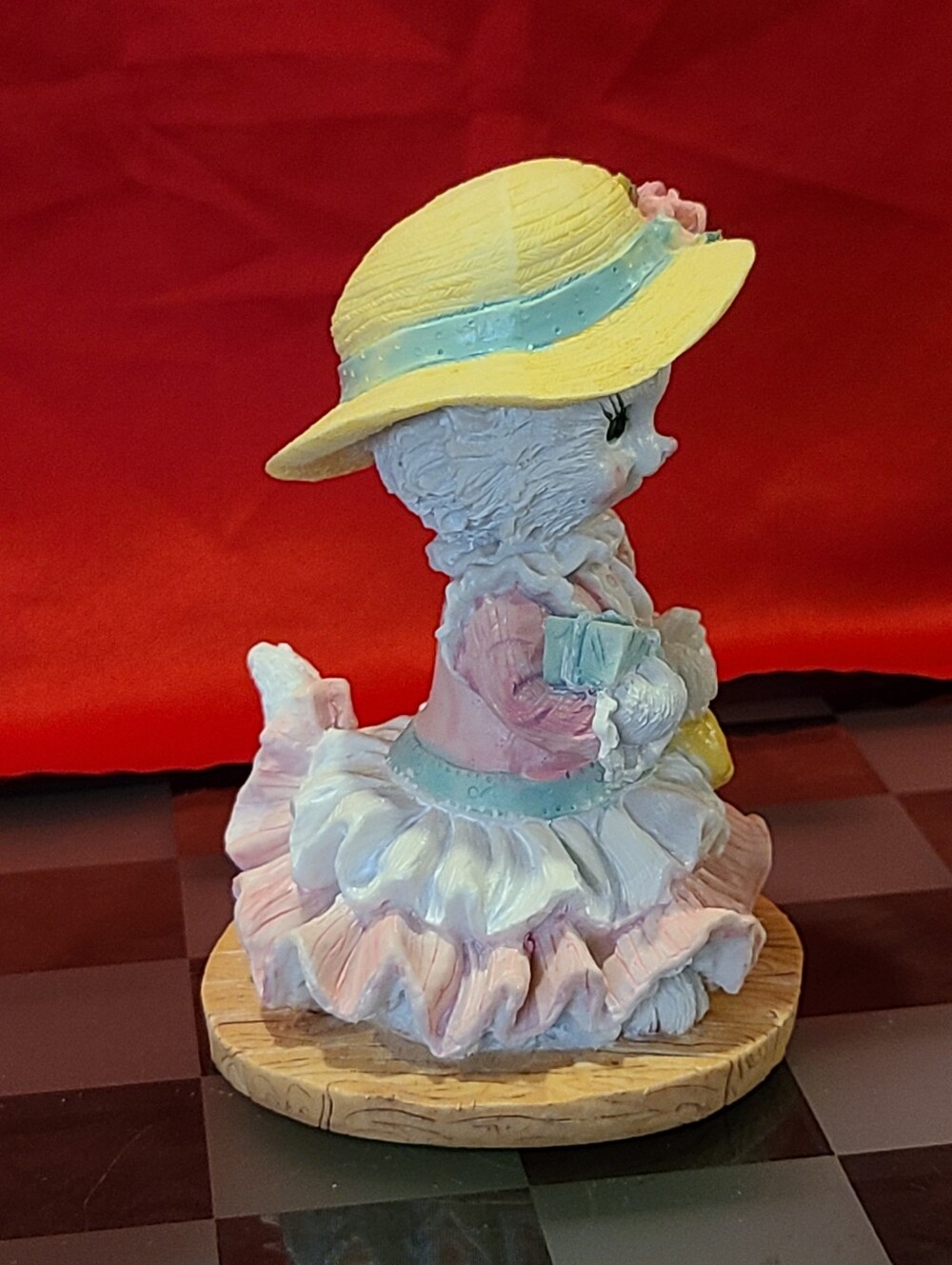 Yellow Hat Pink Kitty Figurine Home Accent - Picture 5 of 8